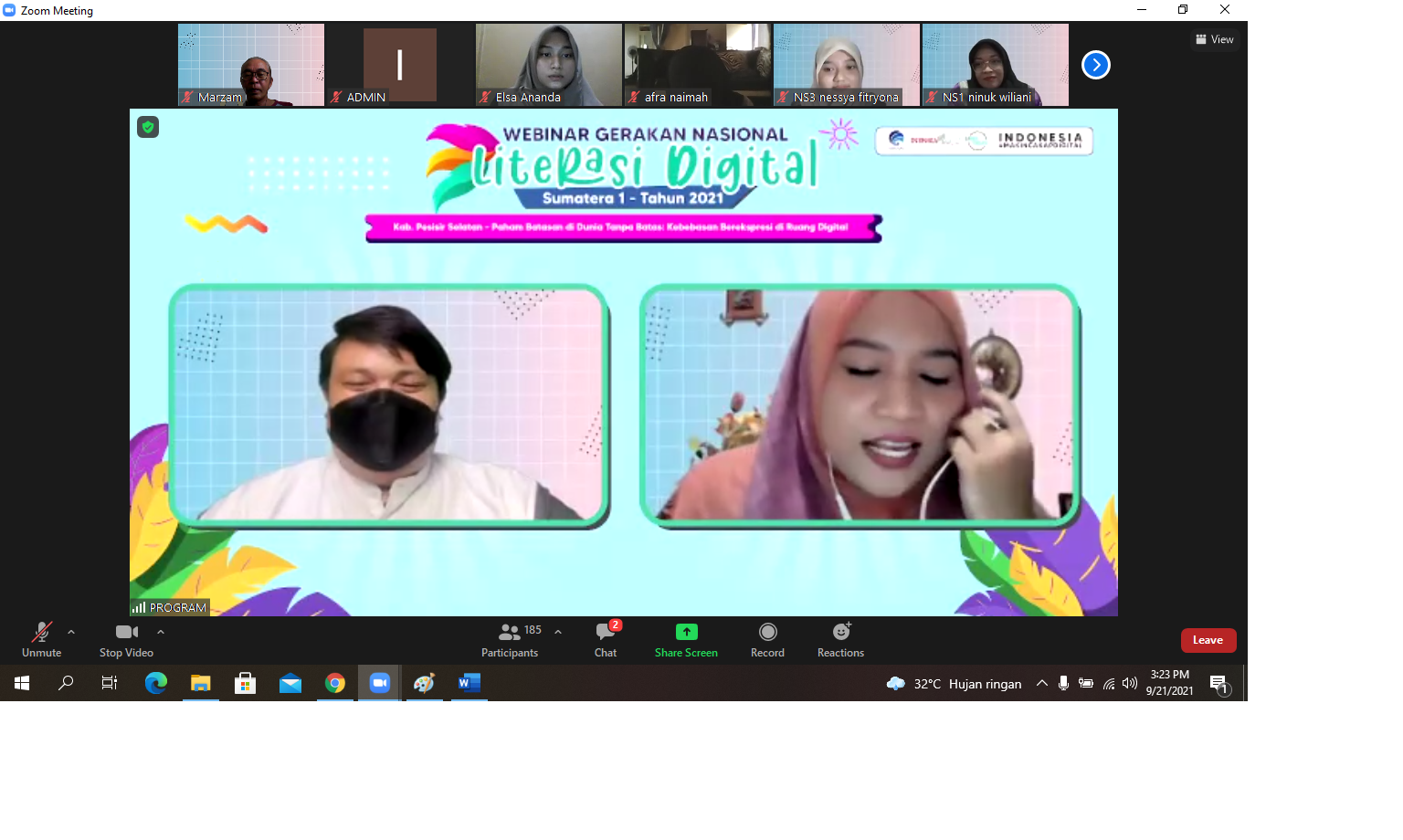 Mia Fahmiati, M.Pd. Alumni Sendratasik UNP Padang Narasumber dalam Webinar Gerakan Nasional Literasi  Digital Kemenkominfo