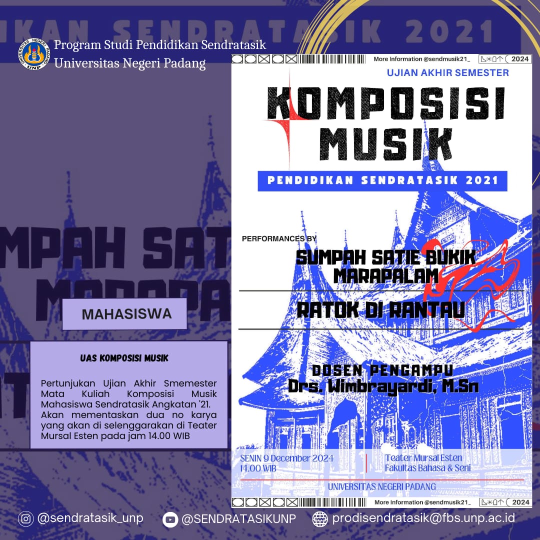 PERTUNJUKAN UJIAN AKHIR SEMESTER : KOMPOSISI MUSIK