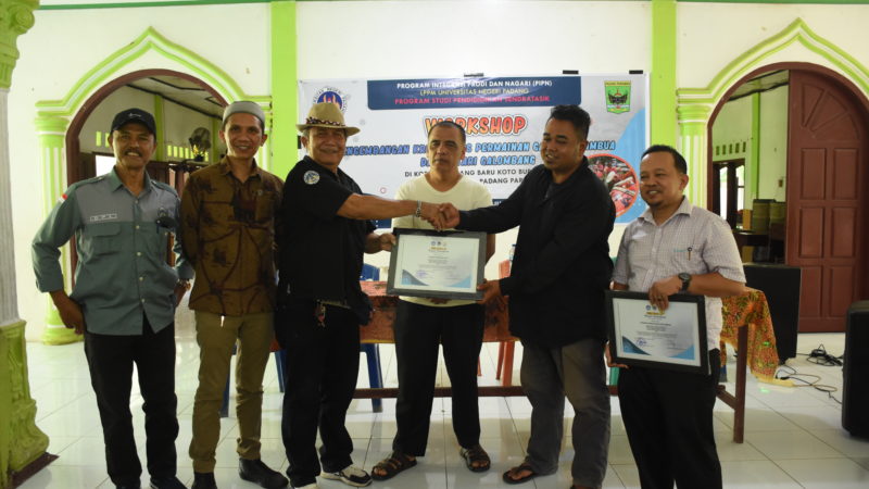Workshop Pengembangan Kreativitas Permainan Gandang Tambua dalam Tari Galombang di Korong Padang Baru Koto Buruak, Nagari Lubuk Alung, Kabupaten Padang Pariaman